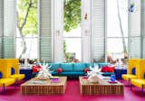 Dan Mazzarini principal of BHDM Design who led the transformative redesign of the 56,000-square-foot, 135-room Shoreline Hotel Waikiki, looked to the beauty of local nature and wildlife, and filtered these themes through a funky neon lens for the interior design.