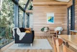 Except for the ceiling and bathroom floor, the entire interior is clad in blackbutt timber, which is also used for all the joinery.   