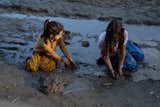 Kids playing with clay